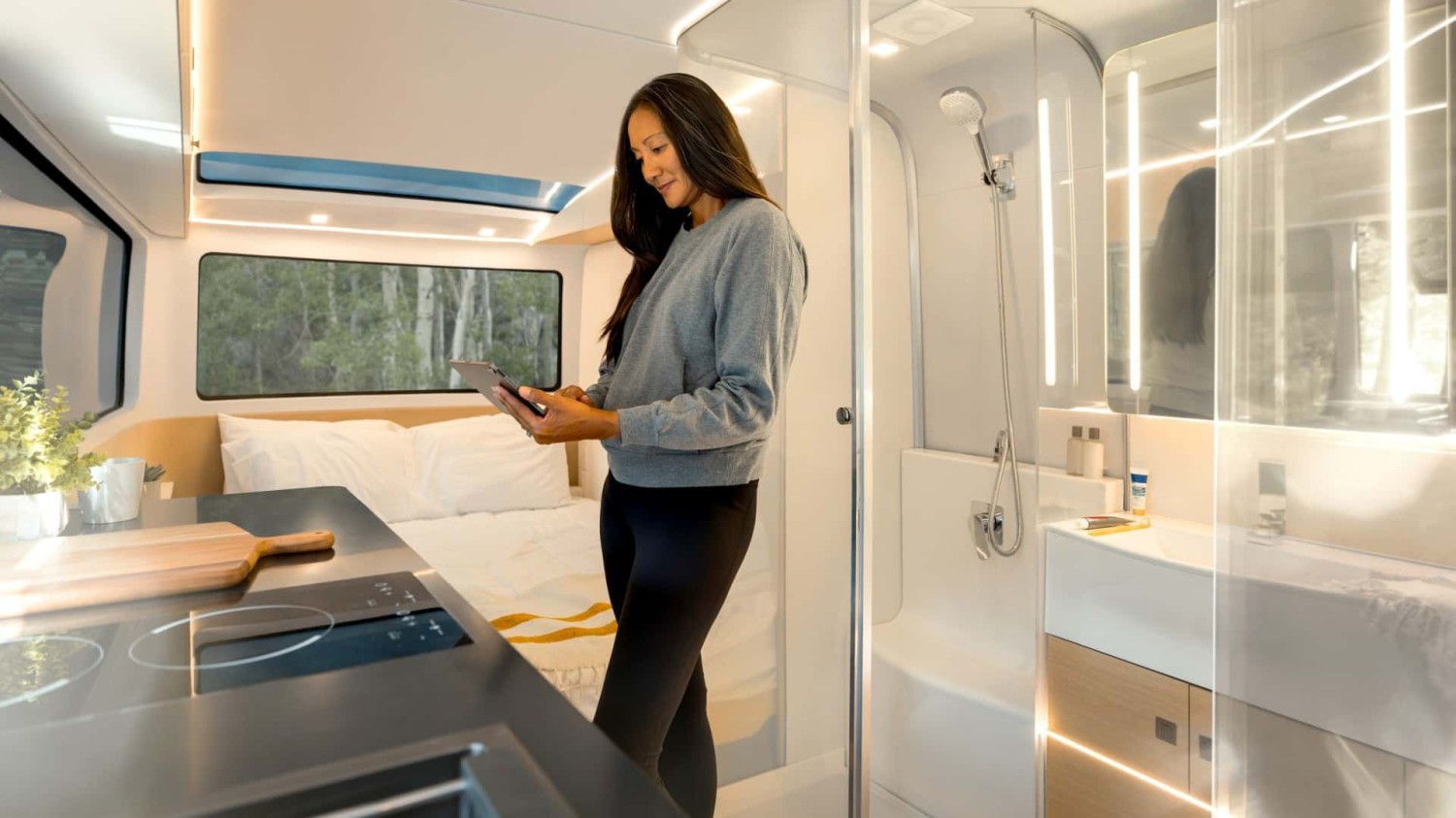 Trailer Perjalanan Mobil Listrik Sepenuhnya Pebble Flow