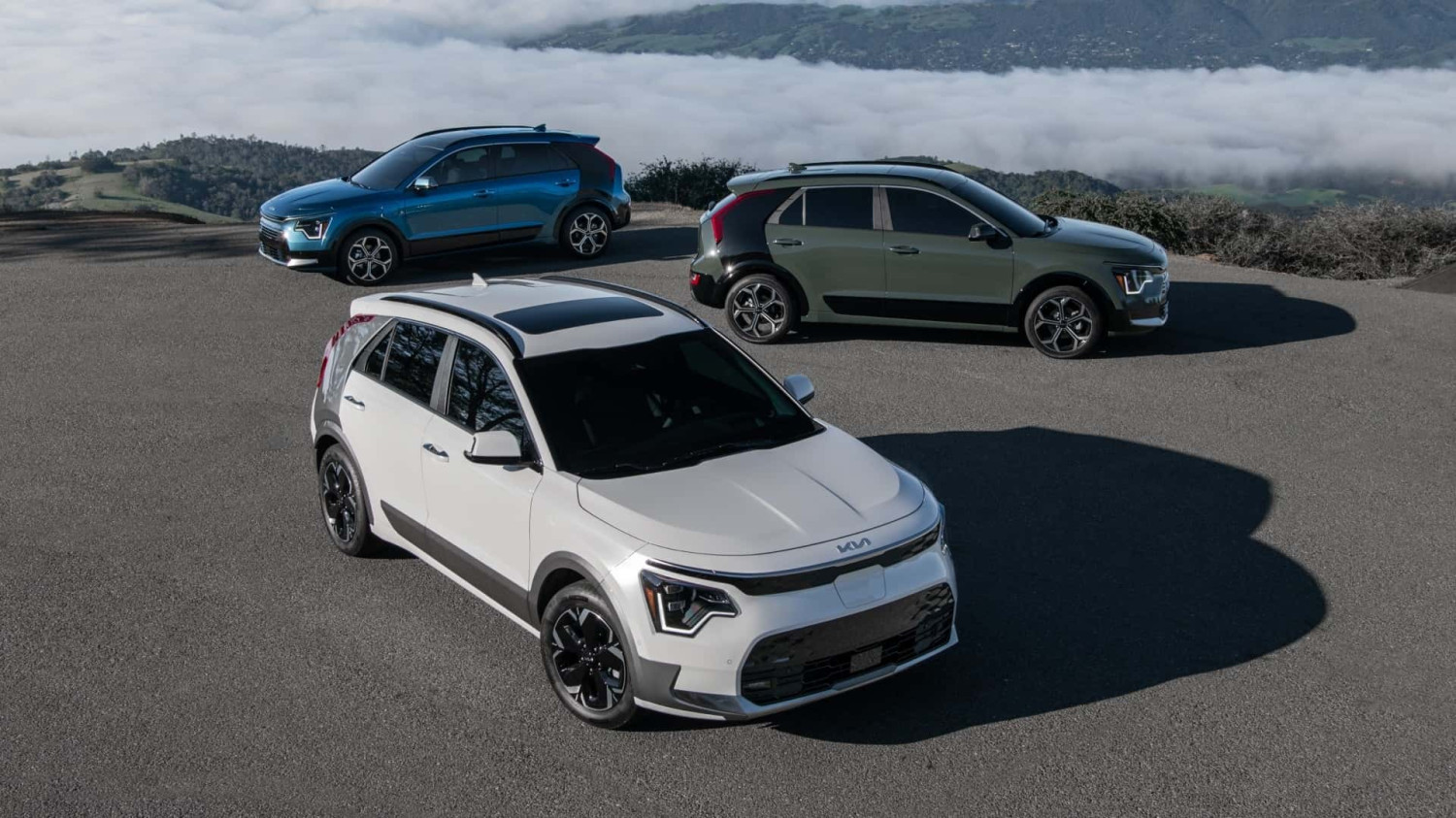 2024 Kia Niro EV bersama 2024 Niro Hybrid dan 2024 Niro Plug-in Hybrid