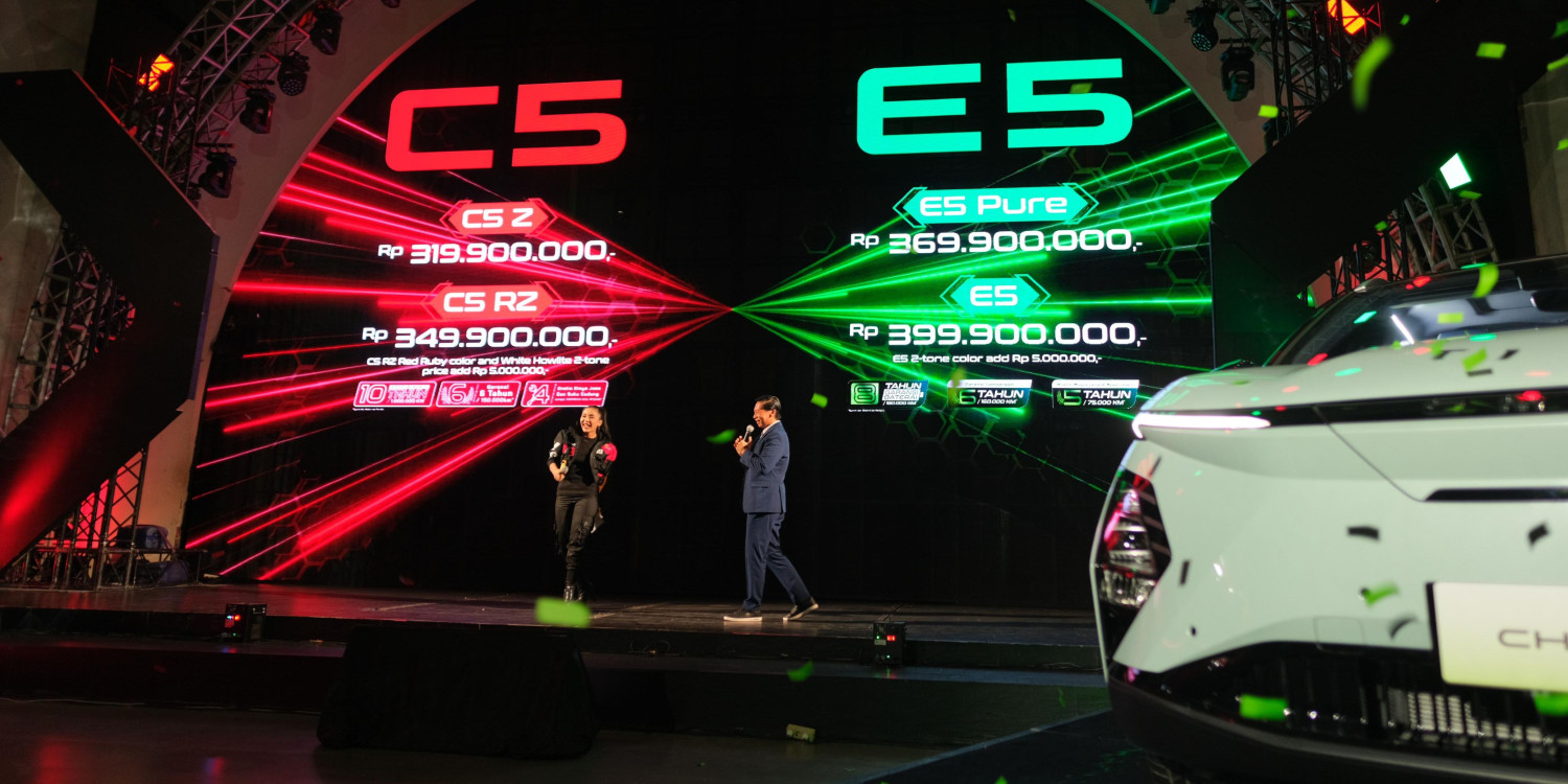Chery C5 &amp; E5 Resmi Masuk Indonesia, Harga Mulai Rp 319 Jutaan!, Harga dan Varian Chery C5 dan E5, Perubahan dan Fitur Chery C5, Spesifikasi Chery E5 sebagai Mobil Listrik, Distribusi dan Perakitan Lokal
