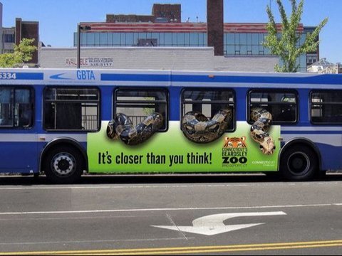 10 Desain Iklan di Bus Ini Menyajikan Ilusi Mata yang Mengejutkan, Bisa Bikin Salah Fokus di Jalan!, Seolah Disodori Sesuatu oleh Banyak Orang, Bus Kecil di Dalam Bus Besar, Ular Raksasa Menggenggam Bus, Ular Nongkrong di Kaca Jendela, Sosok Misterius Menempel di Belakang, Lagi-Lagi Dililit Ular Besar, Ban Jadi Meja DJ, Bus dengan Kamar Tambahan?, Bareng Snoopy dan Teman-Teman, Bus ala Land Rover Defender