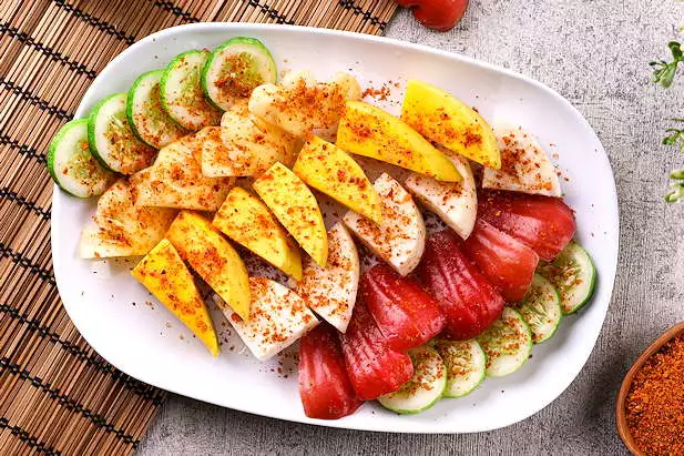 1. Stik Bawang, 2. Jamur Goreng Crispy, 3. Telur Congkel, 4. Choco Truffle, 5. Popcorn Asin, 6. Roti Gulung Sosis Keju, 7. Pisang Coklat, 8. Makaroni Keju, 9. Rujak BonCabe
