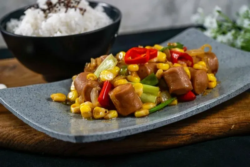 1. Tumis Sosis Saus Tiram, 2. Nasi Goreng Oatmeal, 3. Bubur Sumsum, 4. Roti Tawar Goreng Isi Abon, 5. Tumis Brokoli Baby Potato, 6. Telur Orak-Arik Daun Kol, 7. Pancake Teflon, 8. Chicken Wrap