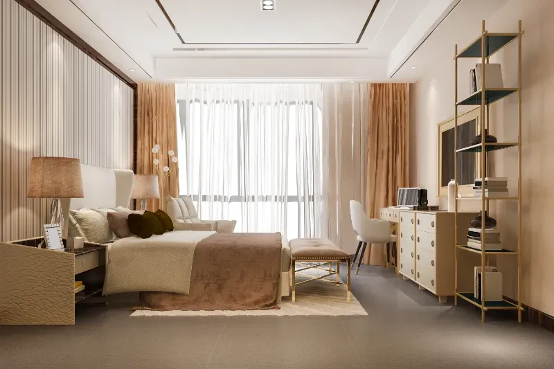 10 Inspirasi Desain Kamar Tidur Elegan, Tren di 2023!, 1. Kombinasi Tekstur Japandi, 2. Minimalis dengan Set Furnitur Kayu, 3. Desain Biophilic yang Dekat dengan Alam, 4. Semi Industrial yang Minimalis, 5. Penggunaan Lengkungan ala Renaisans, 6. Mural Berkonsep Tropical, 7. Tren Warna Viva Magenta, 8. Permainan Palet Earthy Tone, 9. Kamar Loteng Unsur Monokromatik, 10. Floral yang Feminin Masih Digemari