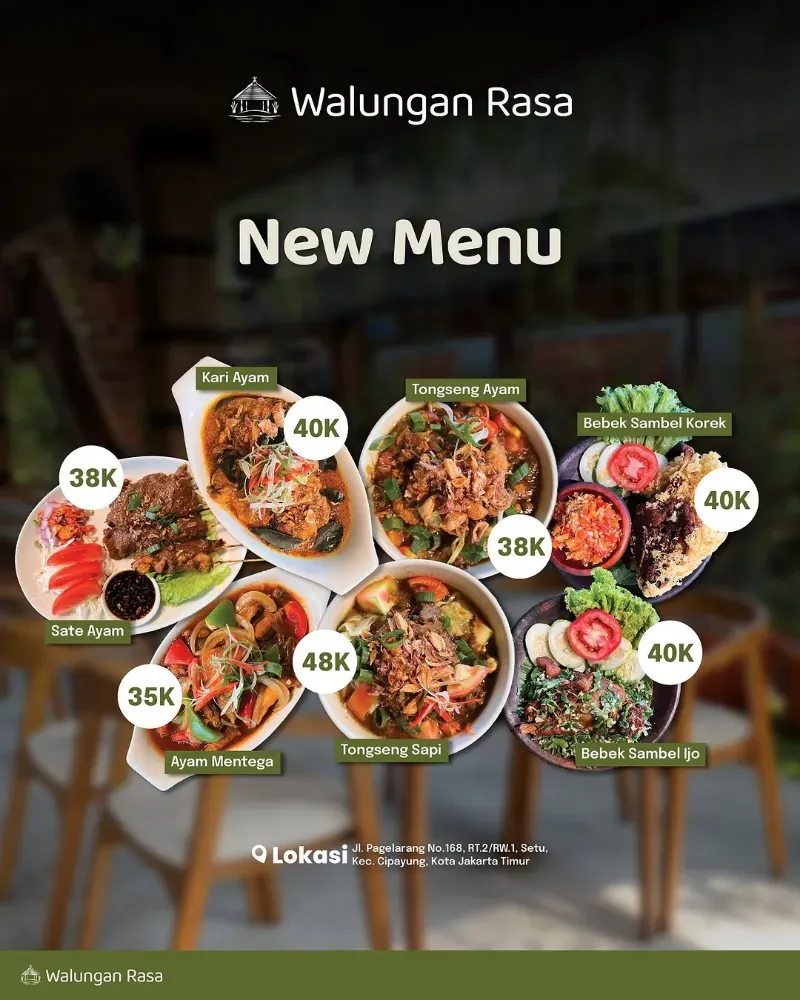1. Walungan Rasa, 2. Seatap, 3. Bilik Bamboo Resto, 4. Mbience Garden Bistro, 5. OZ Lezzat, 6. Dapur Solo, 7. Sedjuk Bakmi & Kopi Cijantung, 8. Ajwad Resto, 9. Murame, 10. Teras Rumah Nenek