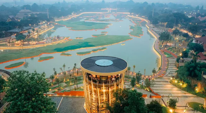 1. Taman Mini Indonesia Indah, 2. Kolam Renang Tirtamas, 3. J-Sky Ferris Wheel AEON, 4. The Amboja, 5. Taman Waduk Ria Rio, 6. Old Shanghai Sedayu City, 7. Taman Bambu, 8. Monumen Pancasila Sakti, 9. Buperta Cibubur, 10. Taman Apung