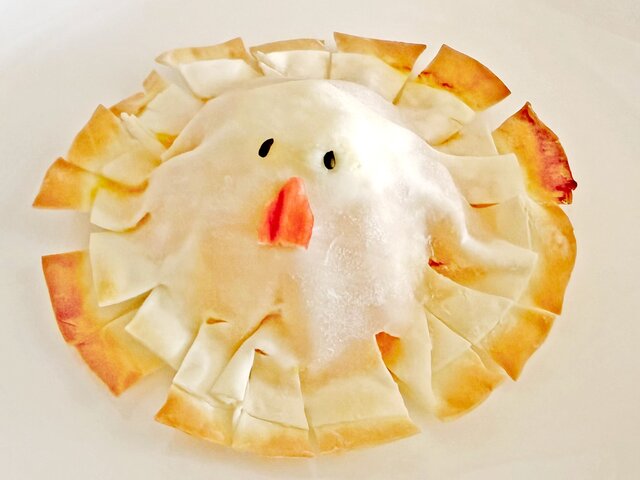 １．ジャック・オー・ランタンのおにぎり, ２．ミイラソーセージ, ３．ホウキちくわ, ４．おばけかぼちゃ餃子, ５．おばけポテト