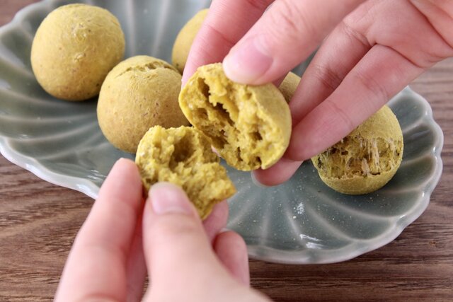 かぼちゃの甘みを抑えて偏食を克服！, 「食パンくりぬきトースト」のレシピ, かぼちゃの食感を変えて偏食を克服！, 「かぼちゃのポンデケージョ風」のレシピ, かぼちゃの偏食を克服するための工夫