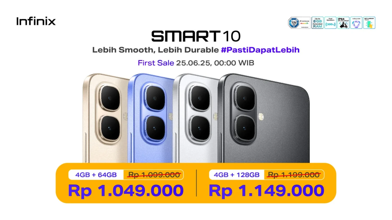 Infinix Smart 10 Series Rilis di Indonesia, Harga Sejutaan!