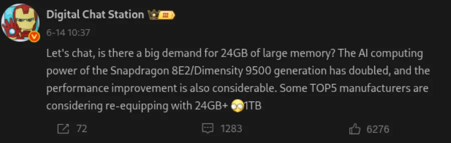 Smartphone Kelas Flagship di 2026 Bakal Punya RAM 24GB?