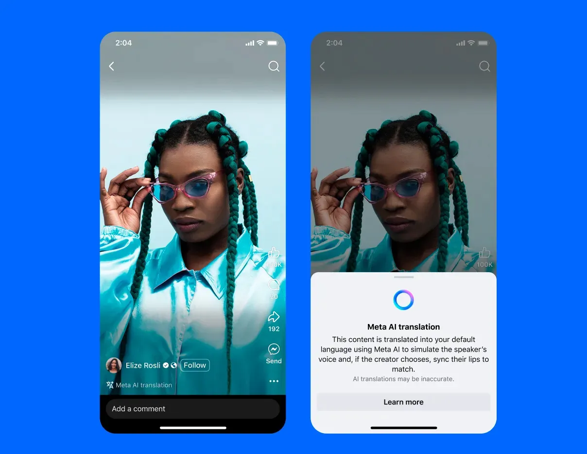 Meta Luncurkan Dubbing AI Buat Reels di Instagram dan Facebook