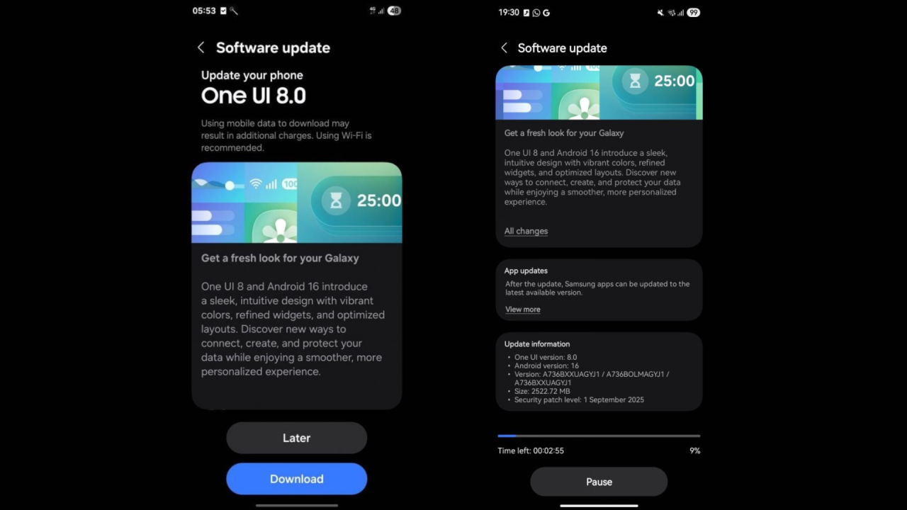 Galaxy A73 One UI 8 Update