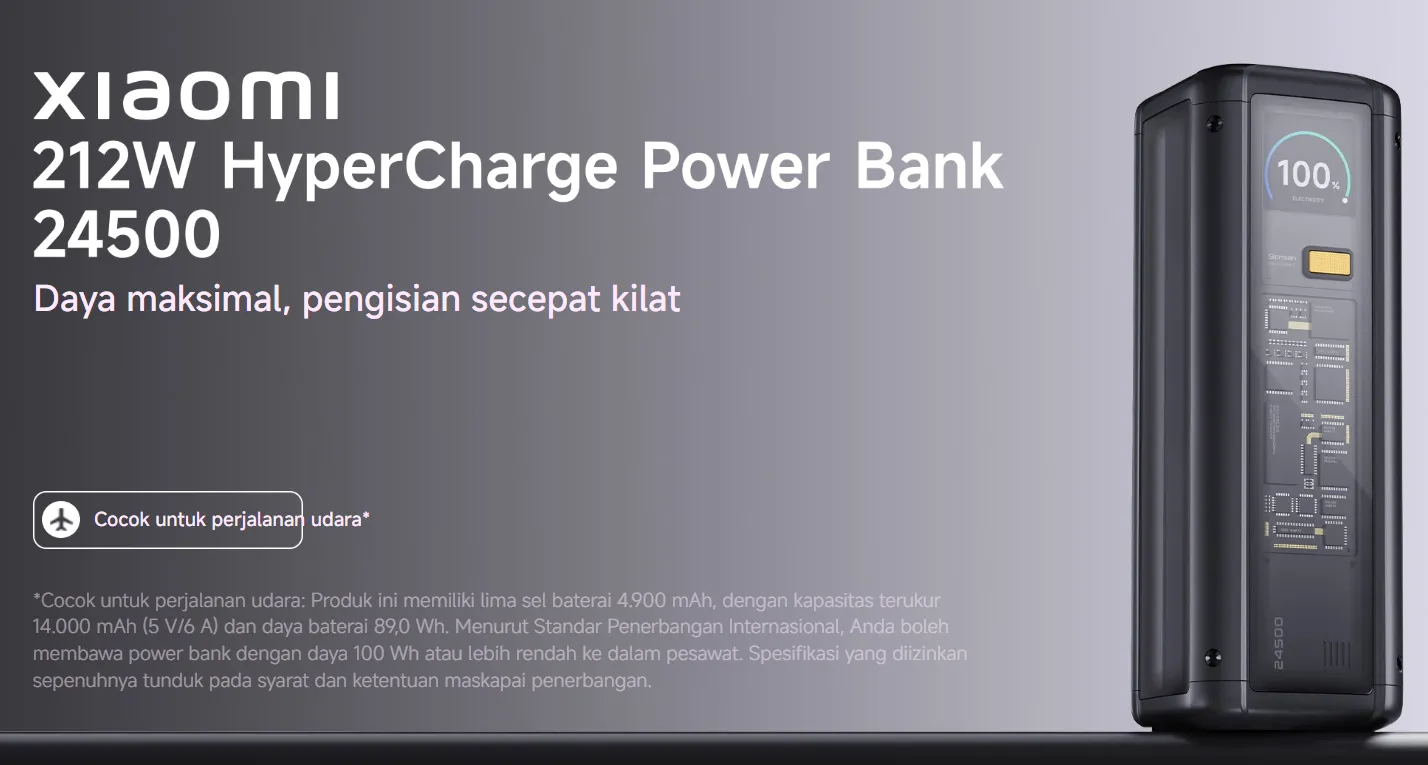 Xiaomi 212W HyperCharge Power Bank 24.500mAh