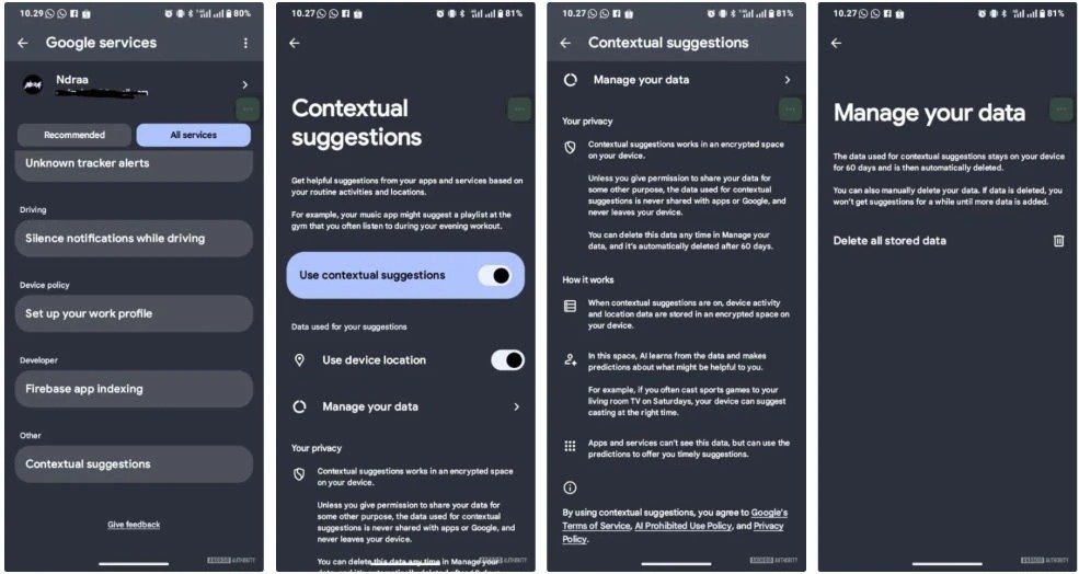 Google Contextual Suggestion