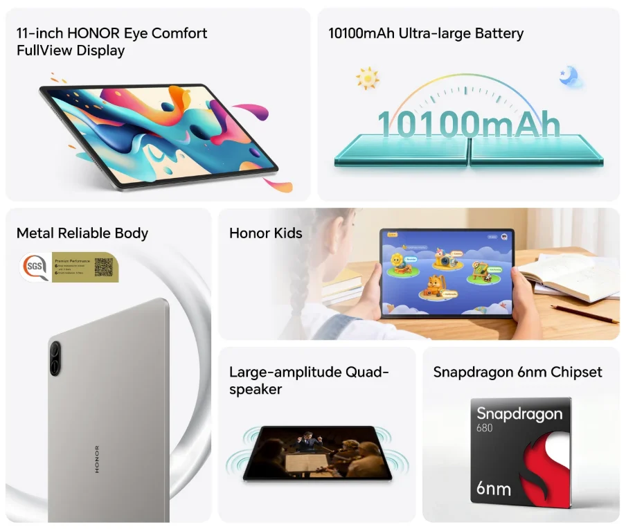 honor pad x8b specs