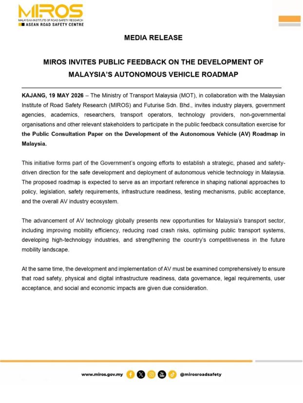 MIROS-autonomous-vehicle-roadmap-malaysia-public-feedback-May-2026-1