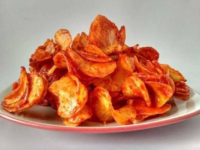 Bahan-bahan untuk membuat keripik singkong rasa original, Cara membuat keripik singkong rasa original, Bahan-bahan untuk membuat keripik singkong rasa balado, Cara membuat keripik singkong rasa balado