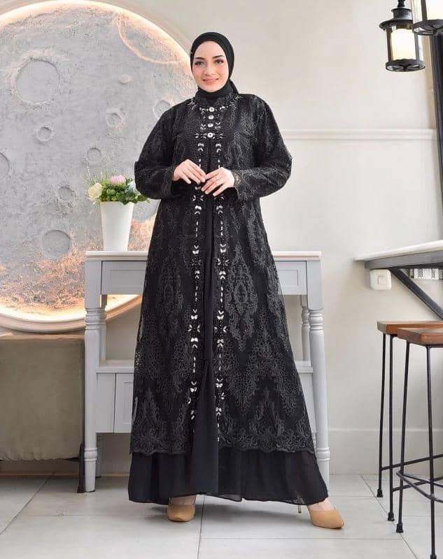 shopee.co.id/shelviramarta, 1. Gamis Kondangan Syar'i Potongan Tanpa Lengan , 2. Gamis Kondangan Syar'i Brokat, 3. Gamis Kondangan Syar'i Bermotif, 4. Gamis Kondagan Syar'i Kombinasi Bahan, 5. Gamis Kondangan Syar'i Kombinasi Model Abaya