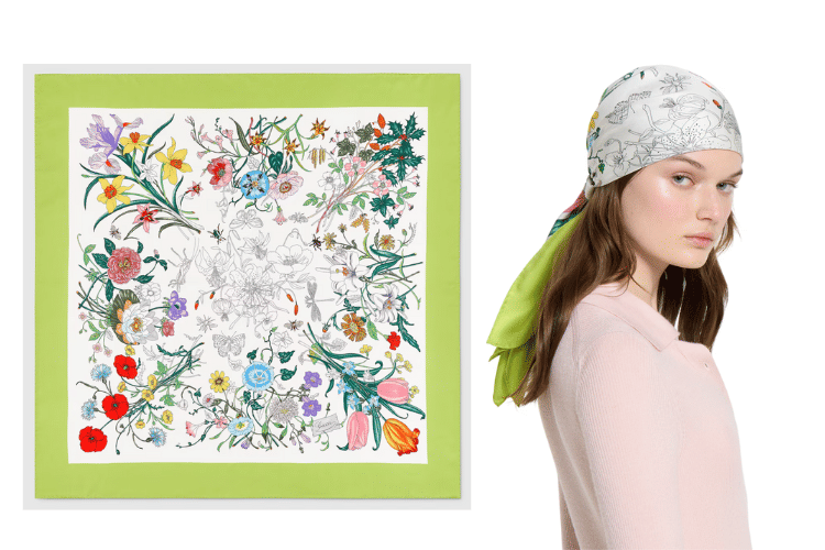 3 - gucci.com.png, 1. Printed Flora Silk Twill, 2. Printed Flora Silk Twill Gradient, 3. Printed Flora Silk Twill White &amp; Green, 4. Printed Silk Twill, 5. Printed Silk Twill Carré