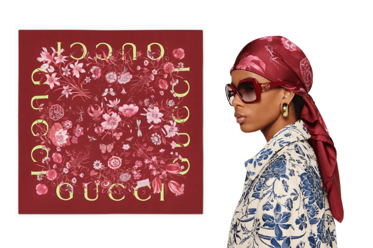 1 - gucci.com.png, 1. Printed Flora Silk Twill, 2. Printed Flora Silk Twill Gradient, 3. Printed Flora Silk Twill White &amp; Green, 4. Printed Silk Twill, 5. Printed Silk Twill Carré