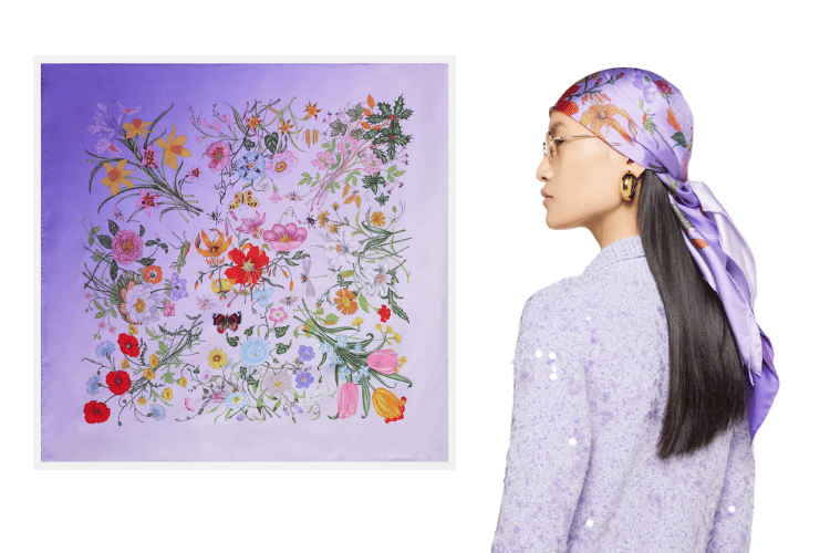 2 - mytheresa.com, gucci.com.png, 1. Printed Flora Silk Twill, 2. Printed Flora Silk Twill Gradient, 3. Printed Flora Silk Twill White &amp; Green, 4. Printed Silk Twill, 5. Printed Silk Twill Carré