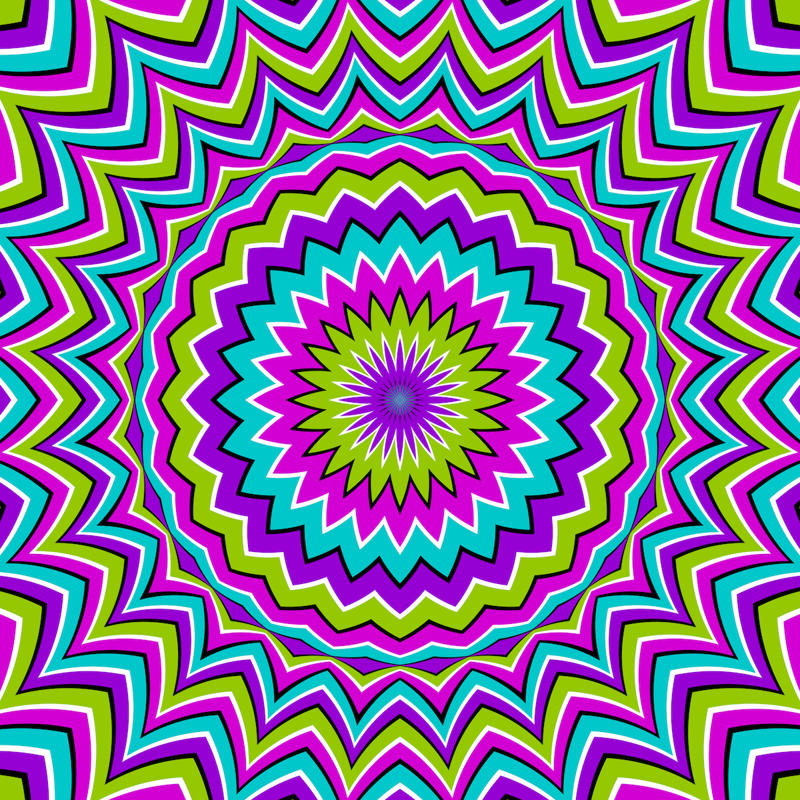 Look just outside the image. It doesn’t stop turning!, Is the ball rolling, or is the floor moving?, These waves make me feel sick!, Do you see the pulsing black circles?, Look just outside the image., Can you focus on a gray dot?, Is this an image of vases, or two people in conversation?, Look at the image upside down—you’ll see!, Our brains just don’t like this one., Is this black shape growing larger?, Is this image 2 D or 3 D?, These lines never meet!, These stairs—how do they work?, Do you feel like you’re being watched?, Who is on the bottom? Who is on the top?, You think this is a normal fork? Look again!, Which of these orange circles is the largest? Neither one!, Yes—these circles are perfectly round!, Be careful not to fall in! Oh—this is a painting?