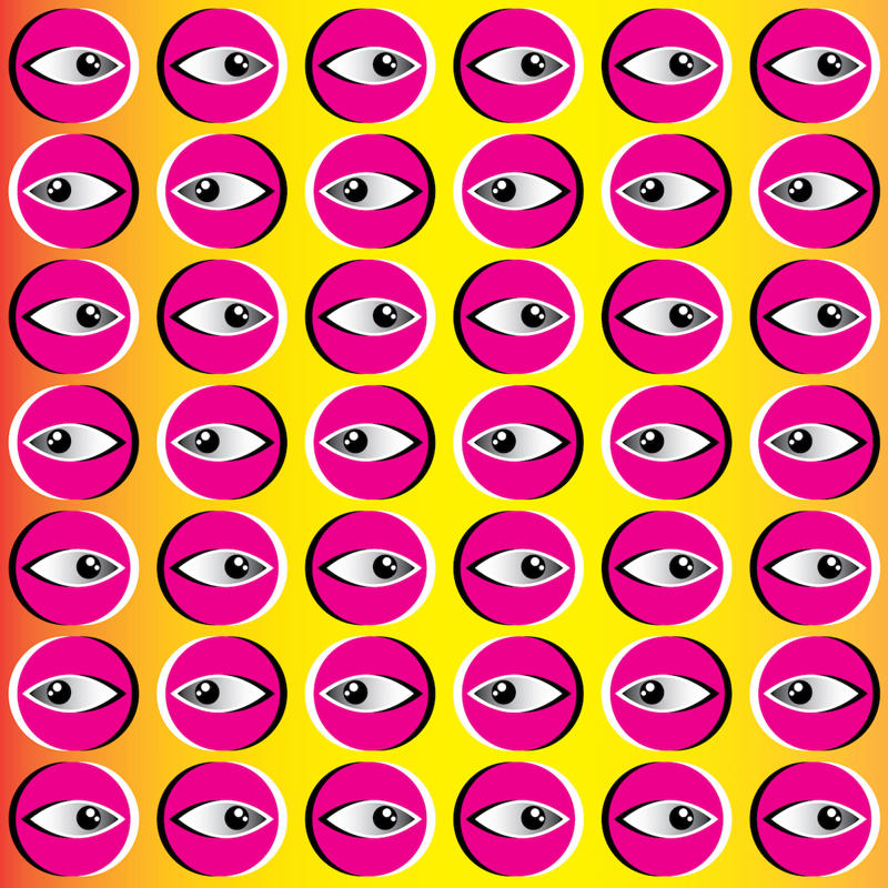 Do you feel like you’re being watched? It doesn’t stop turning!, Is the ball rolling, or is the floor moving?, These waves make me feel sick!, Do you see the pulsing black circles?, Look just outside the image., Can you focus on a gray dot?, Is this an image of vases, or two people in conversation?, Look at the image upside down—you’ll see!, Our brains just don’t like this one., Is this black shape growing larger?, Is this image 2 D or 3 D?, These lines never meet!, These stairs—how do they work?, Do you feel like you’re being watched?, Who is on the bottom? Who is on the top?, You think this is a normal fork? Look again!, Which of these orange circles is the largest? Neither one!, Yes—these circles are perfectly round!, Be careful not to fall in! Oh—this is a painting?