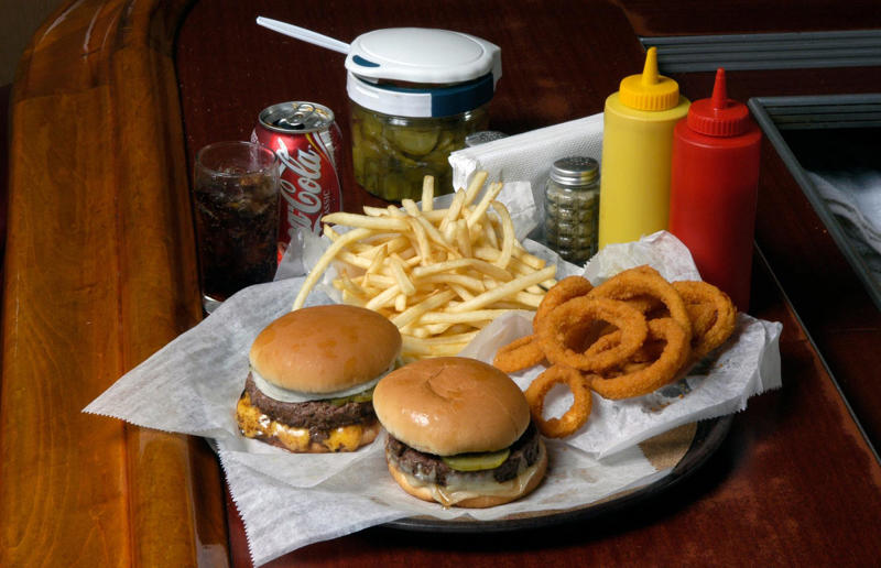 Michigan: Ground Round, Miller’s Bar, Dearborn 54. Tennessee: Dyer's Single, Dyer's Burgers, Memphis, 53. Alabama: hamburger, Dub's Burgers, Athens, 52. Connecticut: The Original Burger, Louis' Lunch, New Haven, 51. California: Steakburger, The Apple Pan, Los Angeles, 50. Iowa: hamburger, B-Bops, various locations, 49. Maine: hamburger, Black Cow, Portland, 48. New Jersey: hamburger, White Manna, Hackensack, 47. New Hampshire: hamburger, Gilley’s Diner, Portsmouth, 46. Massachusetts: Hamburg, White Hut, West Springfield, 45. California: hamburger, In-N-Out Burger, various locations, 44. District of Columbia: Farmhouse Burger, Good Stuff Eatery, Georgetown, 43. Mississippi: Slugburger, Latham's Hamburger Inn, New Albany, 42. Utah: Big Ben, Burger Bar, Roy, 41. Wisconsin: hamburger, Sobelman's Pub & Grill, Milwaukee, 40. Wyoming: The Liberty Burger, Liberty Burger, Jackson, 39. Illinois: House-blend prime beef burger, Butcher & The Burger, Chicago, 38. Arizona: The Standard at The Stand Arcadia Burger Shoppe, Phoenix, 37. Colorado: Cricket Burger, The Cherry Cricket, Denver, 36. New York: Luger burger, Peter Luger Steakhouse, New York City, 35. Delaware: FTC, Farmer & the Cow, Wilmington, 34. Minnesota: Jucy Lucy, Matt’s Bar, Minneapolis, 33. Pennsylvania: hamburger, M2O Burgers & Salads, Philadelphia, 32. South Carolina: Classic, Big Gun Burger Shop, Charleston, 31. Idaho: The Classic, Holy Cow!, Nampa, 30. Kansas: House Burger, Dempsey's Burger Pub, Wichita, 29. Missouri: hamburger, Town Topic, Kansas City, 28. Nebraska: The Original, Cheeseburgers, Omaha, 27. New Mexico: Rustic, Rustic On The Green, Albuquerque, 26. Indiana: Smash burger, Workingman’s Friend, Indianapolis, 25. Vermont: Worthy Burger, Worthy Burger, South Royalton and Woodstock, 24. Arkansas: traditional hamburger, Hugo's, Fayetteville, 23. Texas: Tookie's Burger, Tookie's Hamburgers & More, Kemah, 22. Nevada: Plain Jane, Beefy's, Reno, 21. Georgia: Green Truck Classic, Green Truck Pub, Savannah, 20. New York: hamburger, All-American Hamburger Drive-In, Massapequa, 19. North Dakota: Carport, Sickies Garage Burgers & Brews, various locations, 18. Michigan: sliders, Motz’s Burgers, Detroit, 17. Michigan: Ground Round, Miller’s Bar, Dearborn, 16. Florida: hamburger, Mac's Drive-Thru, Gainesville, 15. West Virginia: Oscar, Oscar’s Breakfast, Burgers & Brews, Barboursville, 14. North Carolina: hamburger, Brooks’ Sandwich House, Charlotte, 13. Kentucky: The Purist, Bard's Burgers & Chili, Covington, 12. Maryland: Hamburger, Burger Bros., Towson, 11. Oklahoma: single onion burger, Tucker's Onion Burgers, various locations, 10. Rhode Island: Stanley Burger, Stanley’s Famous Hamburgers, Central Falls, 9. Virginia: Beauvine, Beauvine Burger Concept, Richmond, 8. Oregon: The Original 100, Hwy 101 Burger, Lincoln City, 7. Ohio: hamburger, Kewpee Hamburgers, Lima, 6. Hawaii: hamburger, Kua Aina Sandwich Shop, Haleiwa, 5. Alaska: The Burger Stop, Tommy's Burger Stop, Anchorage, 4. Montana: Hamburger, The Burger Drive, Billings, 3. Washington: Seattle Classic, Von's 1000 Spirits, Seattle, 2. Louisiana: Butcher Burger, Cochon Butcher, New Orleans
