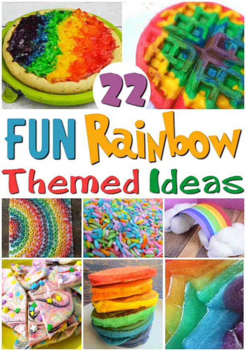 Rainbow Bridge STEM Project by STEAM Powered Family, Paper Plate Rainbow Craft by Little Ladoo, Stained Glass Rainbow Suncatcher by Mombrite, Deconstructed Rainbow Collage Art by Barley &amp; Birch, Edible Rainbow Kid Activity by Finding Zest