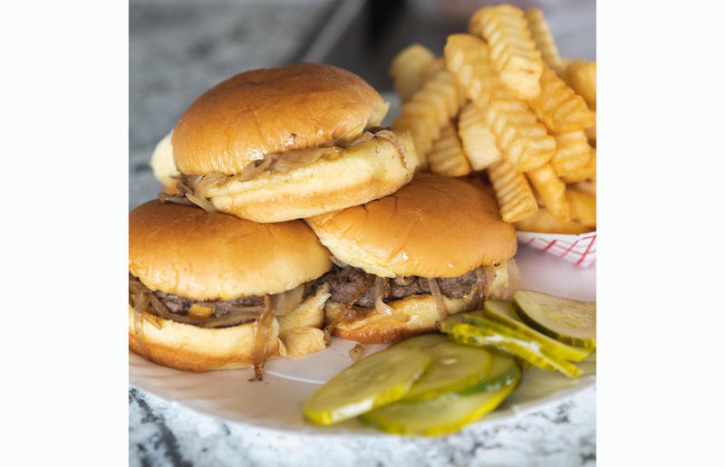New Jersey: Hamburger, White Manna, Hackensack 54. Tennessee: Dyer's Single, Dyer's Burgers, Memphis, 53. Alabama: hamburger, Dub's Burgers, Athens, 52. Connecticut: The Original Burger, Louis' Lunch, New Haven, 51. California: Steakburger, The Apple Pan, Los Angeles, 50. Iowa: hamburger, B-Bops, various locations, 49. Maine: hamburger, Black Cow, Portland, 48. New Jersey: hamburger, White Manna, Hackensack, 47. New Hampshire: hamburger, Gilley’s Diner, Portsmouth, 46. Massachusetts: Hamburg, White Hut, West Springfield, 45. California: hamburger, In-N-Out Burger, various locations, 44. District of Columbia: Farmhouse Burger, Good Stuff Eatery, Georgetown, 43. Mississippi: Slugburger, Latham's Hamburger Inn, New Albany, 42. Utah: Big Ben, Burger Bar, Roy, 41. Wisconsin: hamburger, Sobelman's Pub & Grill, Milwaukee, 40. Wyoming: The Liberty Burger, Liberty Burger, Jackson, 39. Illinois: House-blend prime beef burger, Butcher & The Burger, Chicago, 38. Arizona: The Standard at The Stand Arcadia Burger Shoppe, Phoenix, 37. Colorado: Cricket Burger, The Cherry Cricket, Denver, 36. New York: Luger burger, Peter Luger Steakhouse, New York City, 35. Delaware: FTC, Farmer & the Cow, Wilmington, 34. Minnesota: Jucy Lucy, Matt’s Bar, Minneapolis, 33. Pennsylvania: hamburger, M2O Burgers & Salads, Philadelphia, 32. South Carolina: Classic, Big Gun Burger Shop, Charleston, 31. Idaho: The Classic, Holy Cow!, Nampa, 30. Kansas: House Burger, Dempsey's Burger Pub, Wichita, 29. Missouri: hamburger, Town Topic, Kansas City, 28. Nebraska: The Original, Cheeseburgers, Omaha, 27. New Mexico: Rustic, Rustic On The Green, Albuquerque, 26. Indiana: Smash burger, Workingman’s Friend, Indianapolis, 25. Vermont: Worthy Burger, Worthy Burger, South Royalton and Woodstock, 24. Arkansas: traditional hamburger, Hugo's, Fayetteville, 23. Texas: Tookie's Burger, Tookie's Hamburgers & More, Kemah, 22. Nevada: Plain Jane, Beefy's, Reno, 21. Georgia: Green Truck Classic, Green Truck Pub, Savannah, 20. New York: hamburger, All-American Hamburger Drive-In, Massapequa, 19. North Dakota: Carport, Sickies Garage Burgers & Brews, various locations, 18. Michigan: sliders, Motz’s Burgers, Detroit, 17. Michigan: Ground Round, Miller’s Bar, Dearborn, 16. Florida: hamburger, Mac's Drive-Thru, Gainesville, 15. West Virginia: Oscar, Oscar’s Breakfast, Burgers & Brews, Barboursville, 14. North Carolina: hamburger, Brooks’ Sandwich House, Charlotte, 13. Kentucky: The Purist, Bard's Burgers & Chili, Covington, 12. Maryland: Hamburger, Burger Bros., Towson, 11. Oklahoma: single onion burger, Tucker's Onion Burgers, various locations, 10. Rhode Island: Stanley Burger, Stanley’s Famous Hamburgers, Central Falls, 9. Virginia: Beauvine, Beauvine Burger Concept, Richmond, 8. Oregon: The Original 100, Hwy 101 Burger, Lincoln City, 7. Ohio: hamburger, Kewpee Hamburgers, Lima, 6. Hawaii: hamburger, Kua Aina Sandwich Shop, Haleiwa, 5. Alaska: The Burger Stop, Tommy's Burger Stop, Anchorage, 4. Montana: Hamburger, The Burger Drive, Billings, 3. Washington: Seattle Classic, Von's 1000 Spirits, Seattle, 2. Louisiana: Butcher Burger, Cochon Butcher, New Orleans
