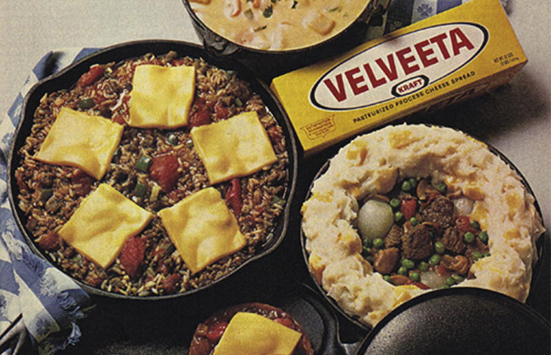 43. Pepped-up beef hash, 42. Coleslaw in a cabbage, 41. Sack O' Sauce in a Can O' Meat, 40. Skillet risotto with Velveeta, 39. Spam Country Dinner, 38. Creamettes macaroni salad bowl, 37. Tomatoes filled with tinned minced steak, 36. Spanish olives on everything, 35. Sussex pond pudding, 34. Campbell's chicken chow mein, 33. 7-Layer Casserole, 32. Spaghettieis, 31. Curry in a Hurry, 30. Veg-All tuna casserole, 29. Souper barbecue sauce, 28. Spaghetti meatball sundae, 27. Island-style chicken, 26. Green Beans Gretel, 25. Campbell’s meatloaf three ways, 24. Tuna Cheesewiches, 23. South American Salad, 22. Lime Jell-O in a pineapple can, 21. Souper sandwiches, 20. Veg-All Pie Plate Salad, 19. Spam Brittany, 18. Emerald Isle, 17. Toast Basket A La King, 16. Pretty pickle tower, 15. Tomato aspic, 14. Susan’s party sandwich loaf, 13. Mett-hog, 12. Lime, pear and olive carrot moulds, 11. Watergate salad, 10. Silhouette Salad, 9. Frank and corn crown, 8. Surprise! mayonnaise mould, 7. Cling-a-Ling salad, 6. Hot dog plate, 5. Fruit mayonnaise with roast chicken, 4. Jell-O salad, 3. Liver sausage pineapple, 2. Patio Platter, 1. Ham and bananas Hollandaise