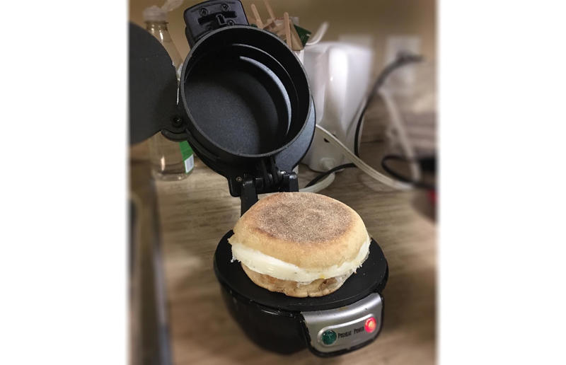 Breakfast sandwich maker 29. Microwave egg poacher, 28. Garlic crusher, 27. Electric juicer, 26. Meat-shredding claws, 25. Electric egg boiler, 24. Salad spinner, 23. Yolk separator, 22. Burger press, 21. Hot dog maker, 20. Electric can opener, 19. Avocado keepers, 18. Yogurt maker, 17. Herb keeper, 16. Mandoline slicer, 15. Breakfast sandwich maker, 14. Whipped cream dispenser, 13. Herb scissors, 12. Spiralizer, 11. Strawberry huller, 10. Fancy cocktail set, 9. Electric kitchen knife, 8. Bacon press, 7. Popcorn maker, 6. Electric salt and pepper grinders, 5. Cupcake/muffin maker, 4. Carrot sharpener, 3. Melon baller, 2. Pizza scissors