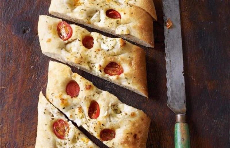 Mozzarella and tomato bread Feel-good food everyone will adore, French toast-style bacon crumpets, Mozzarella and tomato bread, Chicken soup and dumplings, Roasted pork belly with pears and thyme, Mushroom and lentil pie, Smoked sausage pasta, Slow-cooked chicken with a crisp corn crust, Saffron chicken korma, Spiced pumpkin, olive oil and orange cake, Easy chocolate torte, Sticky cinnamon buns, Hot chocolate cake