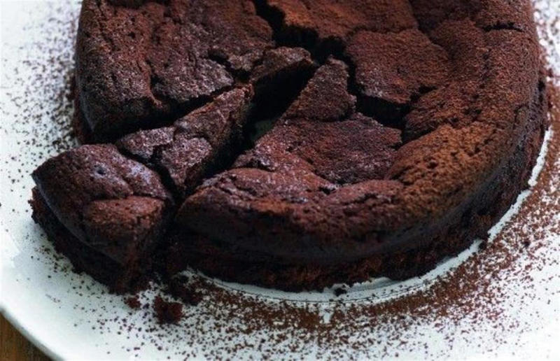 Easy chocolate torte Feel-good food everyone will adore, French toast-style bacon crumpets, Mozzarella and tomato bread, Chicken soup and dumplings, Roasted pork belly with pears and thyme, Mushroom and lentil pie, Smoked sausage pasta, Slow-cooked chicken with a crisp corn crust, Saffron chicken korma, Spiced pumpkin, olive oil and orange cake, Easy chocolate torte, Sticky cinnamon buns, Hot chocolate cake