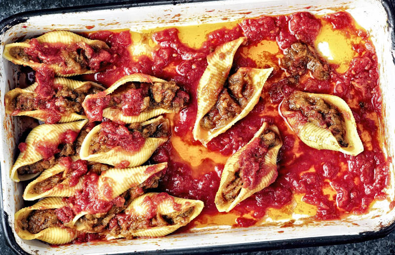 Pair your pasta and sauce correctly 67. Give breadcrumbs extra flavour, 66. Improve a boxed cake mix, 65. Warm a knife for neat slicing, 64. Make French toast in the slow cooker, 63. Ripen bananas slowly with a banana hanger, 62. Make dressing with almost-empty jars, 61. Use overripe bananas for the best banana bread, 60. Use vegetable water in gravy, 59. Add nutritional yeast for a cheesy flavour, 58. Combine miso and butter for a flavour hit, 57. Make frozen coffee cubes, 56. Pair your pasta and sauce correctly, 55. Keep baked goods soft with a slice of bread, 54. Use ice cube trays to freeze leftover sauce, 53. Use an ice cream scoop for meatballs, 52. Add sugar to savoury dishes and salt to sweet, 51. Peel tomatoes like a pro, 50. Prep ahead for smoothies, 49. Apply baking soda to stained food storage containers, 48. Try the hedgehog mango trick, 47. Stop syrup sticking to your spoons, 46. Use carbonated drinks for lighter batter, 45. Be creative with ketchup, 44. Buy ovenproof storage containers, 43. Sweeten tomato sauce with a carrot, 42. Make and freeze breakfast burritos, 41. Bulk out sauces with lentils, 40. Mix it up with a mug omelette, 39. Blanch your vegetables, 38. Use orange juice in marinades, 37. Put pasta water to good use, 36. Add beetroot to brownies, 35. Use a cupcake tin for egg muffins, 34. Roast potatoes in mayonnaise, 33. Raise your mac 'n' cheese game with mustard, 32. Score meat skin, 31. Ditch the oven for mug cakes, 30. Freeze fresh ginger, 29. Massage kale, 28. Use bread to stop your sugar clumping, 27. Froth milk the easy way, 26. Say yes to soy sauce on popcorn, 25. Use the microwave to peel garlic, 24. Cook bacon in the microwave, 23. Stop soggy sandwiches, 22. Separate onions and potatoes, 21. Use the float test for eggs, 20. Transform cake fails, 19. Use bicarbonate of soda to tenderise meat, 18. Store herby butter in the freezer, 17. Reuse sauce bottles for pancakes, 16. Turn your peanut butter jar upside down, 15. Stop using boiling water for coffee, 14. Use a hand mixer for mashed potatoes, 13. Microwave pizza with water, 12. Grate butter for easy spreading, 11. Microwave lemons to get more juice, 10. Make hash browns in your waffle iron, 9. Use a wine bottle as a rolling pin, 8. Use mayonnaise for perfect toasties, 7. Revive old bread with water, 6. Use your microwave for baked potatoes, 5. Rescue burnt biscuits with a grater, 4. Salvage split Hollandaise, 3. Poach eggs in cling film, 2. Store herbs like flowers