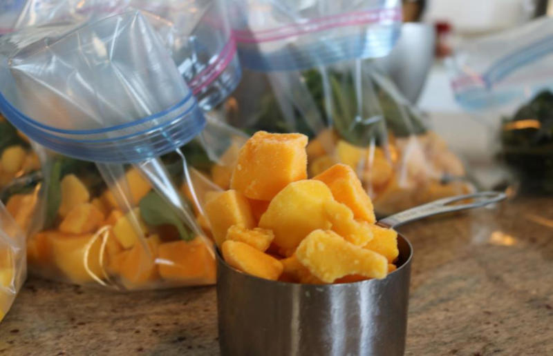 Prep ahead for smoothies 67. Give breadcrumbs extra flavour, 66. Improve a boxed cake mix, 65. Warm a knife for neat slicing, 64. Make French toast in the slow cooker, 63. Ripen bananas slowly with a banana hanger, 62. Make dressing with almost-empty jars, 61. Use overripe bananas for the best banana bread, 60. Use vegetable water in gravy, 59. Add nutritional yeast for a cheesy flavour, 58. Combine miso and butter for a flavour hit, 57. Make frozen coffee cubes, 56. Pair your pasta and sauce correctly, 55. Keep baked goods soft with a slice of bread, 54. Use ice cube trays to freeze leftover sauce, 53. Use an ice cream scoop for meatballs, 52. Add sugar to savoury dishes and salt to sweet, 51. Peel tomatoes like a pro, 50. Prep ahead for smoothies, 49. Apply baking soda to stained food storage containers, 48. Try the hedgehog mango trick, 47. Stop syrup sticking to your spoons, 46. Use carbonated drinks for lighter batter, 45. Be creative with ketchup, 44. Buy ovenproof storage containers, 43. Sweeten tomato sauce with a carrot, 42. Make and freeze breakfast burritos, 41. Bulk out sauces with lentils, 40. Mix it up with a mug omelette, 39. Blanch your vegetables, 38. Use orange juice in marinades, 37. Put pasta water to good use, 36. Add beetroot to brownies, 35. Use a cupcake tin for egg muffins, 34. Roast potatoes in mayonnaise, 33. Raise your mac 'n' cheese game with mustard, 32. Score meat skin, 31. Ditch the oven for mug cakes, 30. Freeze fresh ginger, 29. Massage kale, 28. Use bread to stop your sugar clumping, 27. Froth milk the easy way, 26. Say yes to soy sauce on popcorn, 25. Use the microwave to peel garlic, 24. Cook bacon in the microwave, 23. Stop soggy sandwiches, 22. Separate onions and potatoes, 21. Use the float test for eggs, 20. Transform cake fails, 19. Use bicarbonate of soda to tenderise meat, 18. Store herby butter in the freezer, 17. Reuse sauce bottles for pancakes, 16. Turn your peanut butter jar upside down, 15. Stop using boiling water for coffee, 14. Use a hand mixer for mashed potatoes, 13. Microwave pizza with water, 12. Grate butter for easy spreading, 11. Microwave lemons to get more juice, 10. Make hash browns in your waffle iron, 9. Use a wine bottle as a rolling pin, 8. Use mayonnaise for perfect toasties, 7. Revive old bread with water, 6. Use your microwave for baked potatoes, 5. Rescue burnt biscuits with a grater, 4. Salvage split Hollandaise, 3. Poach eggs in cling film, 2. Store herbs like flowers