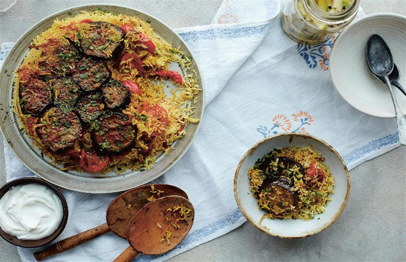 Ridiculously good rice recipes, Arancini, Bibimbap, Maqloubeh with aubergines and peppers, Stir-fried runner beans with holy basil, Jerk haddock and jollof rice salad, Butternut squash risotto, Cavolo nero biryani, Slow-cooked lamb shoulder with spiced rice, Prawn and cabbage fried rice, Stuffed aubergines