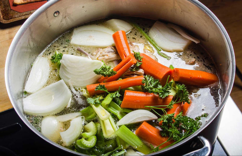 Save chicken bones for stock 46. Use lard for perfect pastry, 45. Make soda bread if you need something speedy, 44. Use a wooden spoon, 43. Roast potatoes in hot fat, 42. Use leftover pastry for cheese straws, 41. Keep your vegetable scraps, 40. Don't cook fresh herbs, 39. Never boil stew, soup or stock, 38. Use cheese ends in mac ’n’ cheese, 37. Cook your pasta in stock, 36. Try flour for the crispiest bacon, 35. Transfer sugar into airtight containers, 34. Don’t overdo the cheese, 33. Separate the eggs for fluffy flannel cakes, 32. Cook bruised apples in pies, 31. Slice sprouting stems from garlic, 30. Top dishes with crushed crisps, 29. Embrace instant mash, 28. Keep butter in a butter dish, 27. Don’t ditch your stale bread, 26. Bake with room-temperature eggs, 25. Line cake tins to prevent sticking, 24. Use buttermilk to brine fried chicken, 23. Let cheesecake cool in the oven, 22. Melt chocolate over a pan of water, 21. Keep food warm in the oven, 20. Add bread to your sugar jar, 19. Grow your own herbs, tomatoes and chillies, 18. Save chicken bones for stock, 17. Keep records, 16. Make your own jams and chutneys, 15. Add more of what you need, 14. Weigh your eggs for the perfect sponge, 13. Roll lemons before squeezing, 12. Get some colour on meat, 11. Add vegetables towards the end of a stew, 10. Sift air into cakes, 9. Thicken sauces with cornflour, 8. Skim fat off the top, 7. Dry chicken to help it brown, 6. Invest in a cast iron pan, 5. Use juices from meat to make gravy, 4. Serve food on hot plates, 3. What grows together, goes together, 2. Save your fat