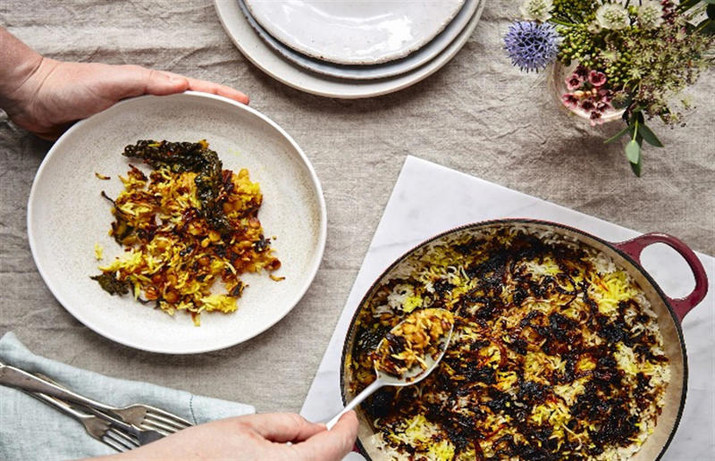 Ridiculously good rice recipes, Arancini, Bibimbap, Maqloubeh with aubergines and peppers, Stir-fried runner beans with holy basil, Jerk haddock and jollof rice salad, Butternut squash risotto, Cavolo nero biryani, Slow-cooked lamb shoulder with spiced rice, Prawn and cabbage fried rice, Stuffed aubergines
