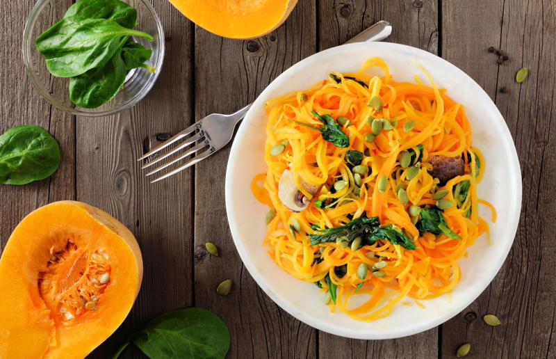 Cut carbs but keep the taste, Swap oven French fries for courgettes, Have a handful of Parmesan chips, Lettuce wraps for lunch, Use cucumber slices as mini blinis, Enjoy red bell pepper buns, Swap potato wedges for celery root, Cauliflower rice, Swap noodles for spiralised turnip, Cut the carbs with an ultra-thin pizza base, Roast parsnips instead of potatoes, Swap breadsticks for apple slices, Water with a twist, Swap a couple of biscuits for a handful of almonds, Switch a sandwich for skewers, Swap apple crumble for baked apple, Switch normal toast for sweet potato toast, Bring on the butternut spaghetti, Mashed potato alternative: cauliflower, Mashed potato alternative: carrot, Mashed potato alternative: parsnip, Mushrooms are your low-carb hero #1, Mushrooms are your low-carb hero #3, Mushrooms are your low-carb hero #2, Use aubergine slices in place of lasagne sheets