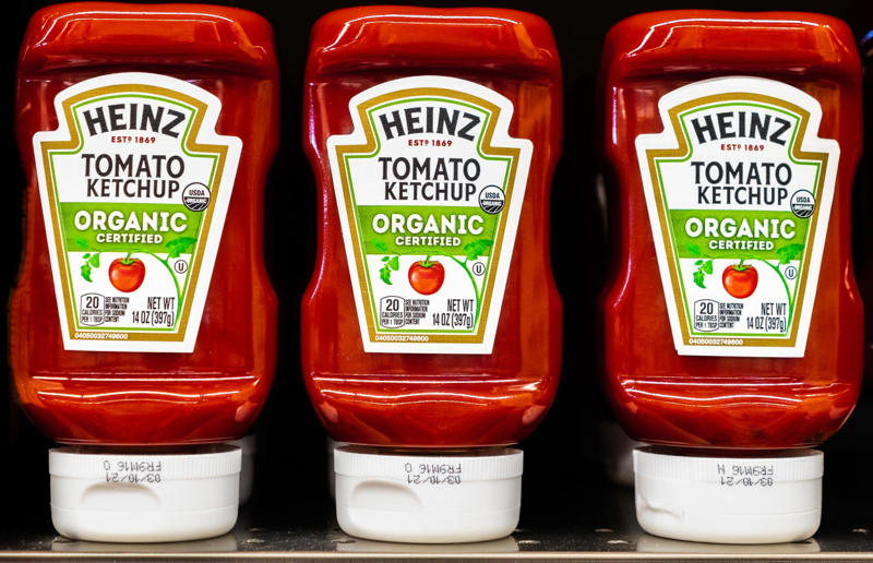 Heinz 23. Vegemite, 22. Haribo, 21. French’s Mustard, 20. Kraft, 19. Lurpak, 18. Hershey's, 17. Carnation, 16. Kellogg’s, 15. Oscar Mayer, 14. Lyle’s Golden Syrup, 13. Barilla, 12. Quaker Oats, 11. Campbell's, 10. Pillsbury, 9. Heinz, 8. Dr. Oetker, 7. Maggi, 6. Tabasco, 5. Lindt, 4. Knorr, 3. Lea & Perrins, 2. Cadbury, 1. Maille