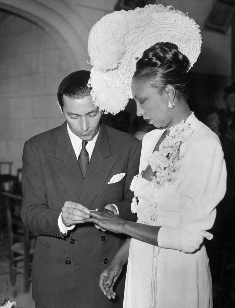 1947: Josephine Baker and Jo Bouillon 1930: Dolores del Río and Cedric Gibbons, 1934: Ginger Rogers and Lew Ayres, 1937: Ingrid Bergman and Petter Lindstrom, 1943: Jean-Pierre Aumont and Maria Montez, 1944: Bill Robinson and Elaine Plaines, 1945: Humphrey Bogart and Lauren Bacall, 1945: Shirley Temple and John Agar, 1945: Judy Garland and Vincente Minnelli, 1945: Bette Davis and William Grant Sherry, 1946: Jackie Robinson and Rachel Isum, 1947: Josephine Baker and Jo Bouillon, 1947: Carmen Miranda and David Alfred Sebastian, 1948: Nat King Cole and Maria Hawkins, 1949: Prince Aly Khan and Rita Hayworth, 1949: Lucille Ball and Desi Arnaz, 1950: Conrad Hilton and Elizabeth Taylor, 1951: Tony Curtis and Janet Leigh, 1951: Shah Mohammad Reza Pahlavi and Queen Soraya, 1952: Roger Vadim and Brigitte Bardot, 1952: Elizabeth Taylor and Michael Wilding, 1953: JFK and Jacqueline Kennedy, 1954: Audrey Hepburn and Mel Ferrer, 1954: Joe DiMaggio and Marilyn Monroe, 1955: Joan Crawford and Alfred Steele, 1955: Debbie Reynolds and Eddie Fisher, 1955: Rock Hudson and Phyllis Gates, 1956: Arthur Miller and Marilyn Monroe, 1956: Prince Rainier of Monaco and Grace Kelly, 1957: Sophia Loren and Carlo Ponti, 1957: Robert Wagner and Natalie Wood, 1958: Jayne Mansfield and Mickey Hargitay, 1959: Julie Andrews and Tony Walton, 1959: Dorothy Dandridge and Jack Denison, 1959: Jacques Charrier and Brigitte Bardot, 1960: Eartha Kitt and William McDonald, 1960: Princess Margaret and Antony Armstrong-Jones, 1961: Ginger Rogers and William Marshall, 1961: Lucille Ball and Gary Morton, 1962: Nancy Kwan and Peter Pock, 1964: Elizabeth Taylor and Richard Burton, 1965: Judy Garland and Mark Herron, 1966: Frank Sinatra and Mia Farrow, 1967: Jane Fonda and Roger Vadim, 1967: Elvis Presley and Priscilla Presley, 1968: Sharon Tate and Roman Polanski, 1969: Audrey Hepburn and Andrea Dotti, 1971: Bianca Jagger and Mick Jagger, 1978: Aretha Franklin and Glynn Turman, 1981: Princess Diana and Prince Charles, 1987: Diahann Carroll and Vic Damone