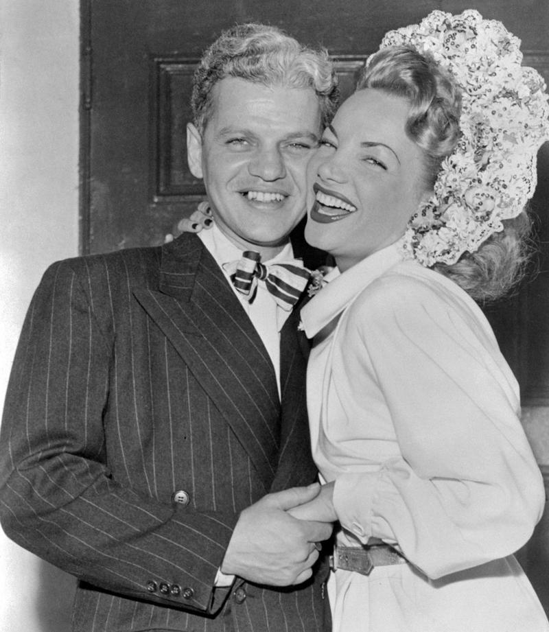 1947: Carmen Miranda and David Alfred Sebastian 1930: Dolores del Río and Cedric Gibbons, 1934: Ginger Rogers and Lew Ayres, 1937: Ingrid Bergman and Petter Lindstrom, 1943: Jean-Pierre Aumont and Maria Montez, 1944: Bill Robinson and Elaine Plaines, 1945: Humphrey Bogart and Lauren Bacall, 1945: Shirley Temple and John Agar, 1945: Judy Garland and Vincente Minnelli, 1945: Bette Davis and William Grant Sherry, 1946: Jackie Robinson and Rachel Isum, 1947: Josephine Baker and Jo Bouillon, 1947: Carmen Miranda and David Alfred Sebastian, 1948: Nat King Cole and Maria Hawkins, 1949: Prince Aly Khan and Rita Hayworth, 1949: Lucille Ball and Desi Arnaz, 1950: Conrad Hilton and Elizabeth Taylor, 1951: Tony Curtis and Janet Leigh, 1951: Shah Mohammad Reza Pahlavi and Queen Soraya, 1952: Roger Vadim and Brigitte Bardot, 1952: Elizabeth Taylor and Michael Wilding, 1953: JFK and Jacqueline Kennedy, 1954: Audrey Hepburn and Mel Ferrer, 1954: Joe DiMaggio and Marilyn Monroe, 1955: Joan Crawford and Alfred Steele, 1955: Debbie Reynolds and Eddie Fisher, 1955: Rock Hudson and Phyllis Gates, 1956: Arthur Miller and Marilyn Monroe, 1956: Prince Rainier of Monaco and Grace Kelly, 1957: Sophia Loren and Carlo Ponti, 1957: Robert Wagner and Natalie Wood, 1958: Jayne Mansfield and Mickey Hargitay, 1959: Julie Andrews and Tony Walton, 1959: Dorothy Dandridge and Jack Denison, 1959: Jacques Charrier and Brigitte Bardot, 1960: Eartha Kitt and William McDonald, 1960: Princess Margaret and Antony Armstrong-Jones, 1961: Ginger Rogers and William Marshall, 1961: Lucille Ball and Gary Morton, 1962: Nancy Kwan and Peter Pock, 1964: Elizabeth Taylor and Richard Burton, 1965: Judy Garland and Mark Herron, 1966: Frank Sinatra and Mia Farrow, 1967: Jane Fonda and Roger Vadim, 1967: Elvis Presley and Priscilla Presley, 1968: Sharon Tate and Roman Polanski, 1969: Audrey Hepburn and Andrea Dotti, 1971: Bianca Jagger and Mick Jagger, 1978: Aretha Franklin and Glynn Turman, 1981: Princess Diana and Prince Charles, 1987: Diahann Carroll and Vic Damone