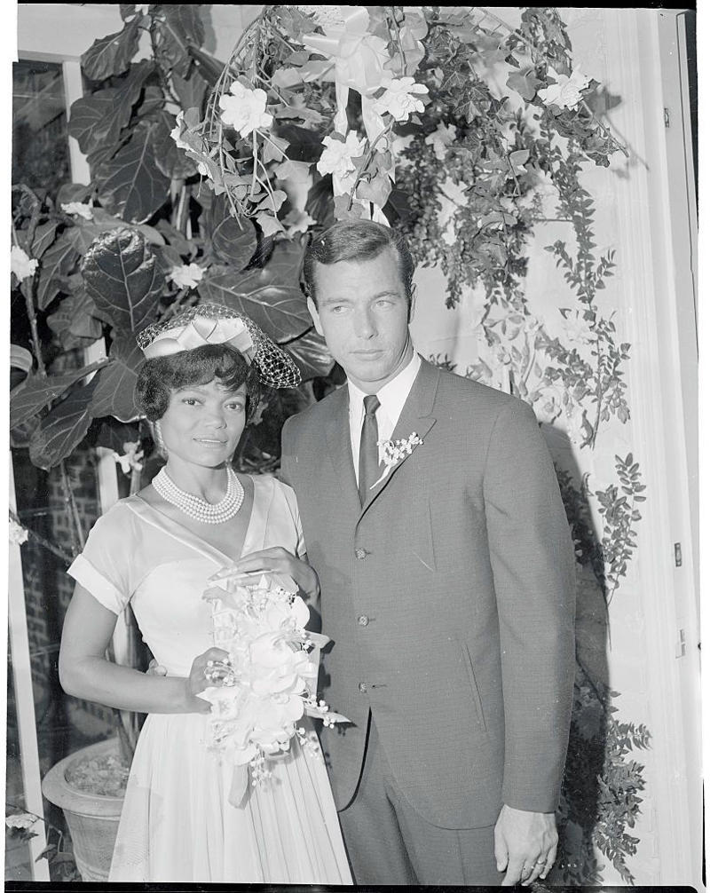 1960: Eartha Kitt and William McDonald 1930: Dolores del Río and Cedric Gibbons, 1934: Ginger Rogers and Lew Ayres, 1937: Ingrid Bergman and Petter Lindstrom, 1943: Jean-Pierre Aumont and Maria Montez, 1944: Bill Robinson and Elaine Plaines, 1945: Humphrey Bogart and Lauren Bacall, 1945: Shirley Temple and John Agar, 1945: Judy Garland and Vincente Minnelli, 1945: Bette Davis and William Grant Sherry, 1946: Jackie Robinson and Rachel Isum, 1947: Josephine Baker and Jo Bouillon, 1947: Carmen Miranda and David Alfred Sebastian, 1948: Nat King Cole and Maria Hawkins, 1949: Prince Aly Khan and Rita Hayworth, 1949: Lucille Ball and Desi Arnaz, 1950: Conrad Hilton and Elizabeth Taylor, 1951: Tony Curtis and Janet Leigh, 1951: Shah Mohammad Reza Pahlavi and Queen Soraya, 1952: Roger Vadim and Brigitte Bardot, 1952: Elizabeth Taylor and Michael Wilding, 1953: JFK and Jacqueline Kennedy, 1954: Audrey Hepburn and Mel Ferrer, 1954: Joe DiMaggio and Marilyn Monroe, 1955: Joan Crawford and Alfred Steele, 1955: Debbie Reynolds and Eddie Fisher, 1955: Rock Hudson and Phyllis Gates, 1956: Arthur Miller and Marilyn Monroe, 1956: Prince Rainier of Monaco and Grace Kelly, 1957: Sophia Loren and Carlo Ponti, 1957: Robert Wagner and Natalie Wood, 1958: Jayne Mansfield and Mickey Hargitay, 1959: Julie Andrews and Tony Walton, 1959: Dorothy Dandridge and Jack Denison, 1959: Jacques Charrier and Brigitte Bardot, 1960: Eartha Kitt and William McDonald, 1960: Princess Margaret and Antony Armstrong-Jones, 1961: Ginger Rogers and William Marshall, 1961: Lucille Ball and Gary Morton, 1962: Nancy Kwan and Peter Pock, 1964: Elizabeth Taylor and Richard Burton, 1965: Judy Garland and Mark Herron, 1966: Frank Sinatra and Mia Farrow, 1967: Jane Fonda and Roger Vadim, 1967: Elvis Presley and Priscilla Presley, 1968: Sharon Tate and Roman Polanski, 1969: Audrey Hepburn and Andrea Dotti, 1971: Bianca Jagger and Mick Jagger, 1978: Aretha Franklin and Glynn Turman, 1981: Princess Diana and Prince Charles, 1987: Diahann Carroll and Vic Damone