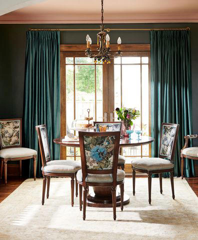 1. Traditional Window Treatment Designs, 2. Cafe Curtains: Hung on Their Own or Paired with Roman Shades, 3. Statement Drapery, 4. Outside Mounted Roman Shades, 5. Bronze Hardware, 6. Natural Woven Shades, 7. Layered Window Treatments