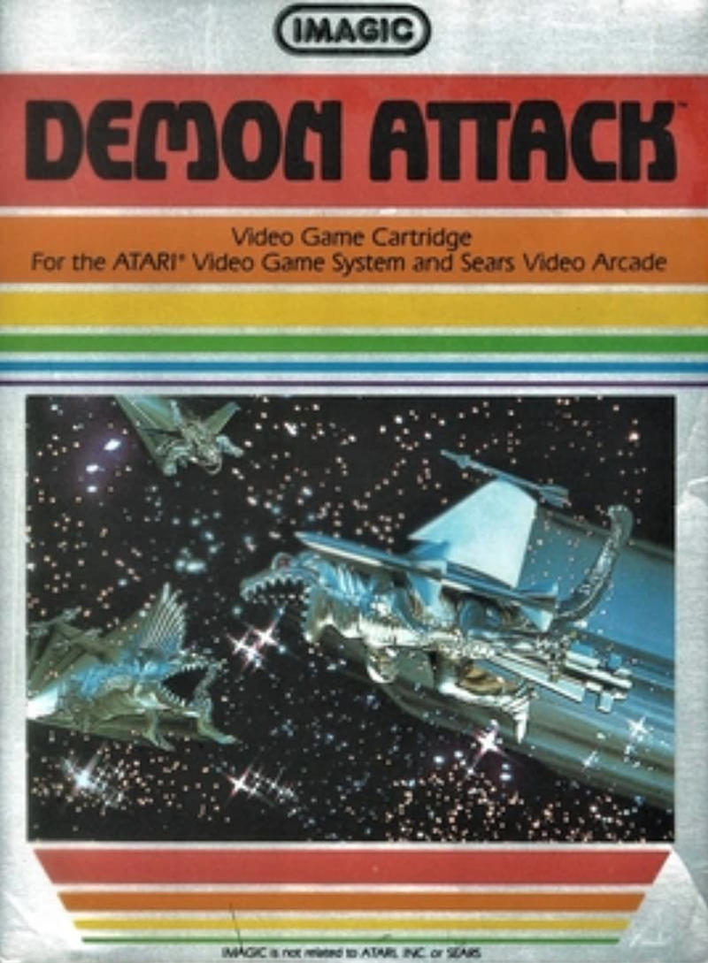 "Pac-Man", "Space Invaders", "Pitfall!", "Frogger", "Asteroids", "Defender", "E.T. the Extra-Terrestrial", "Ms. Pac-Man", "Demon Attack", "Night Driver", "Berzerk", "Centipede", "Warlords", "Breakout", "Adventure", "Laser Blast", "Freeway", "Kaboom!", "Yars' Revenge", "Atlantis", "Star Wars: The Empire Strikes Back", "Cosmic Ark", "Megamania", "Raiders of the Lost Ark"