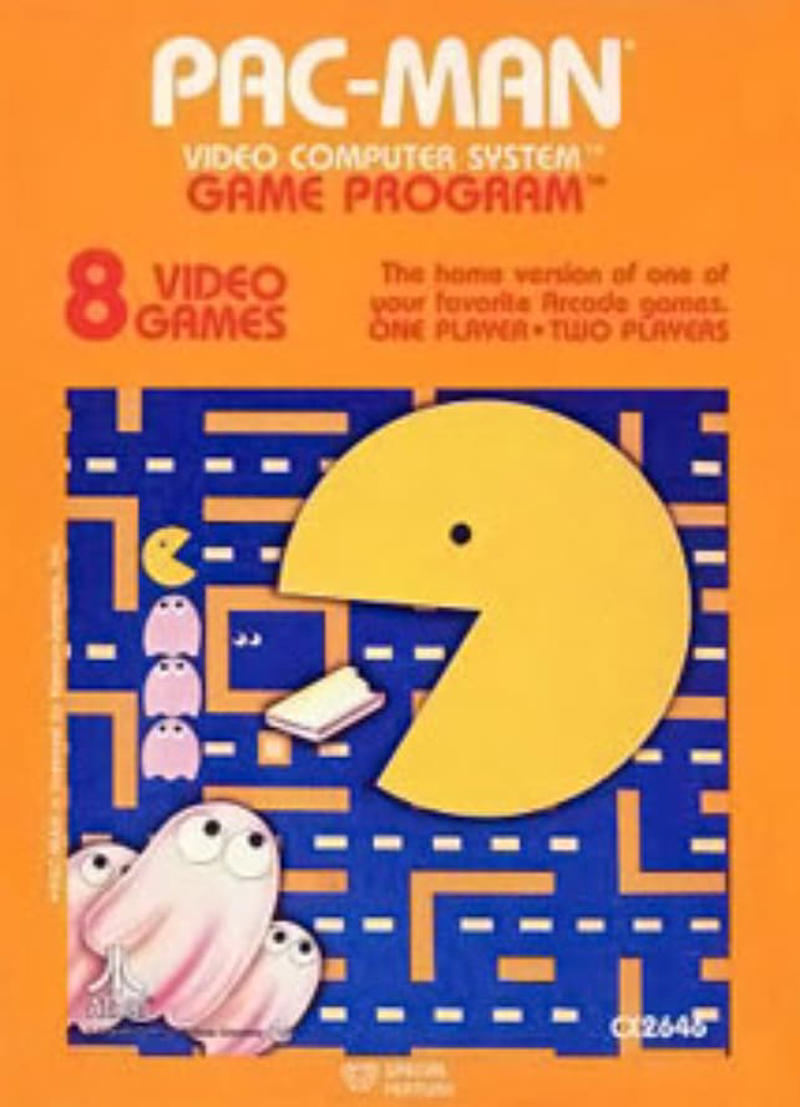 "Pac-Man", "Space Invaders", "Pitfall!", "Frogger", "Asteroids", "Defender", "E.T. the Extra-Terrestrial", "Ms. Pac-Man", "Demon Attack", "Night Driver", "Berzerk", "Centipede", "Warlords", "Breakout", "Adventure", "Laser Blast", "Freeway", "Kaboom!", "Yars' Revenge", "Atlantis", "Star Wars: The Empire Strikes Back", "Cosmic Ark", "Megamania", "Raiders of the Lost Ark"