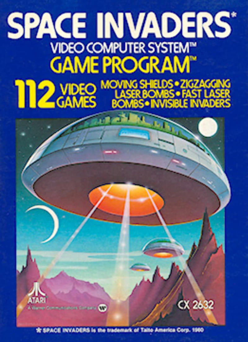 "Pac-Man", "Space Invaders", "Pitfall!", "Frogger", "Asteroids", "Defender", "E.T. the Extra-Terrestrial", "Ms. Pac-Man", "Demon Attack", "Night Driver", "Berzerk", "Centipede", "Warlords", "Breakout", "Adventure", "Laser Blast", "Freeway", "Kaboom!", "Yars' Revenge", "Atlantis", "Star Wars: The Empire Strikes Back", "Cosmic Ark", "Megamania", "Raiders of the Lost Ark"