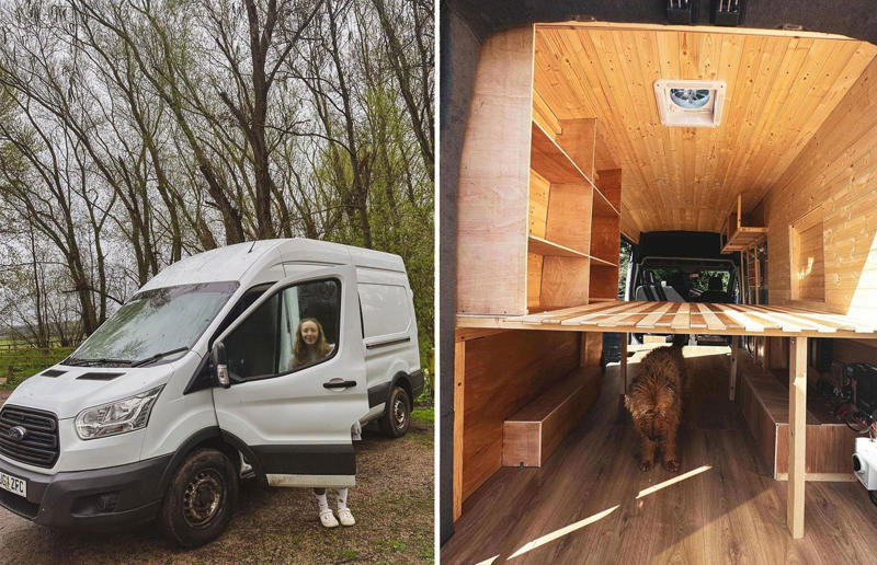 Travis the transit: before Wow-factor homes on wheels, Hopscotch the Globe Airstream: after, Amazon van home: before, Amazon van home: after, Beans the transit van: before, Beans the transit van: after, Juniper the horse box, Juniper the horse box: before, Juniper the horse box: after, Olive the bus, Olive the bus: before, Olive the bus: after, Castaway railway carriages, Castaway railway carriages: before, Castaway railway carriages: after, Green camper truck, Green camper truck: before, Green camper truck: after, Boho beige camper: before, Boho beige camper: after, Algie the builder's van, Algie the builder's van: before, Algie the builder's van: after, '99 Blue Bird school bus, '99 Blue Bird school bus: before, '99 Blue Bird school bus: after, Travis the transit: before, Travis the transit: after