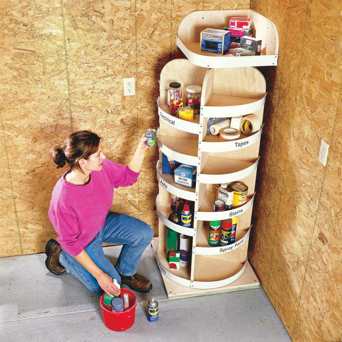Magnetic Toolbox Labels, Pallet Dolly, Hang Anything, Handy Rag Cutter, Floor Ruler, Small Shop Space Saver, DIY Garage Storage for Cords and Hoses, Repurpose a Pallet for DIY Garage Storage, Corral Sports Gear, Overhead DIY Garage Storage System, Sliding Pegboard Storage System, Lockable Garage Storage Cabinet, Rotating Corner Shelves, Fold-Up Workbench, Garden/Garage Tool Caddy, Garage Storage Tubes, Roll-Around Workshop, Upcycled Garage Storage Idea, Garage Door Extension Cord Storage, Under-Joist Shelf