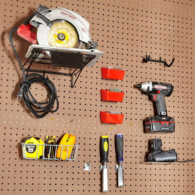 Magnetic Toolbox Labels, Pallet Dolly, Hang Anything, Handy Rag Cutter, Floor Ruler, Small Shop Space Saver, DIY Garage Storage for Cords and Hoses, Repurpose a Pallet for DIY Garage Storage, Corral Sports Gear, Overhead DIY Garage Storage System, Sliding Pegboard Storage System, Lockable Garage Storage Cabinet, Rotating Corner Shelves, Fold-Up Workbench, Garden/Garage Tool Caddy, Garage Storage Tubes, Roll-Around Workshop, Upcycled Garage Storage Idea, Garage Door Extension Cord Storage, Under-Joist Shelf